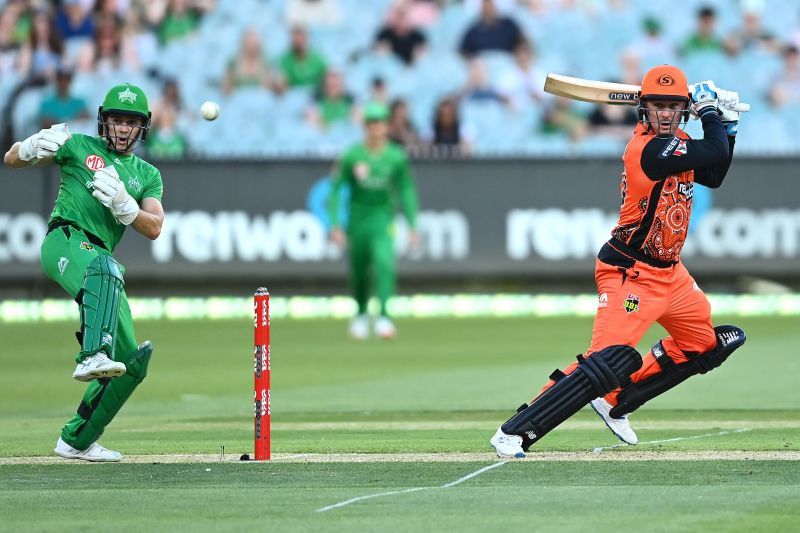 Action from the BBL game between Melbourne Stars and Perth Scorchers