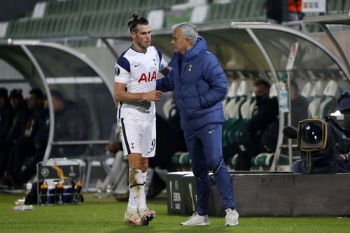 Gareth Bale (left) and Jose Mourinho