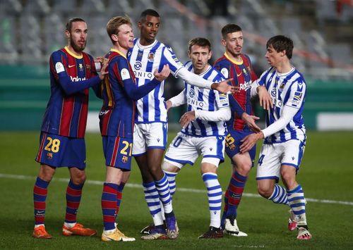 Real Sociedad and Barcelona in the semifinal of the 2020-21 Spanish Super Cup