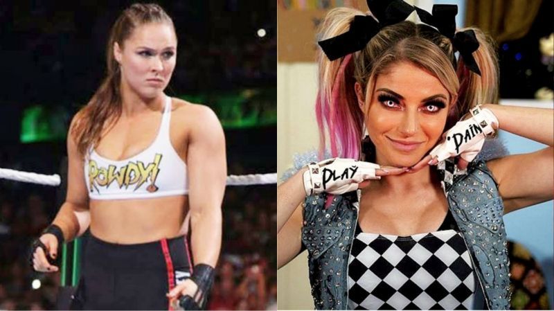 Ronda Rousey (left) and Alexa Bliss (right)