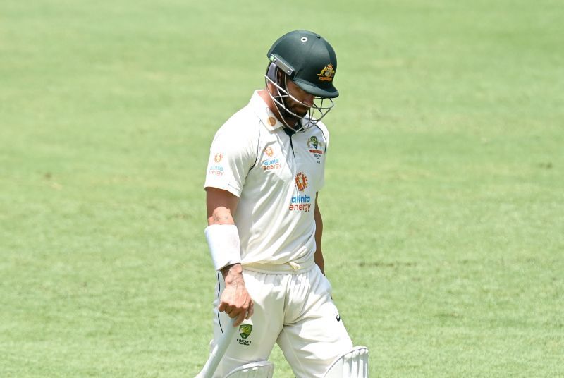 Matthew Wade was dismissed for a duck in the second innings of the Brisbane Test.