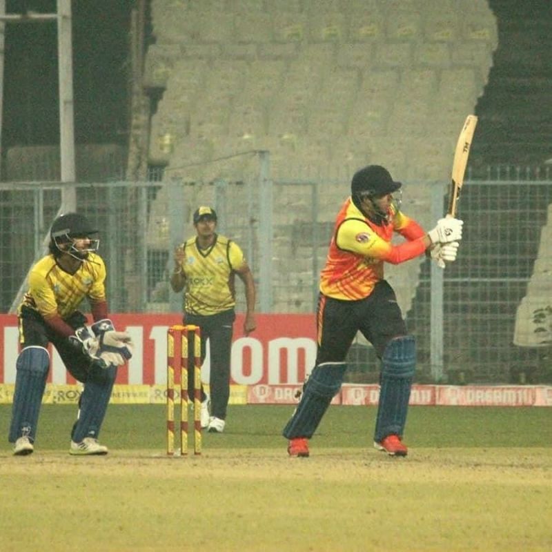 Kanishk Seth in action during the Bengal T20 Challenge