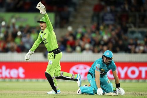 Action from the Sydney Thunder v Brisbane Heat game