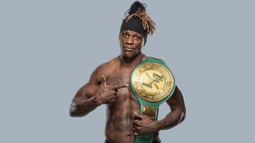 R-Truth with the WWE 24/7 Championship