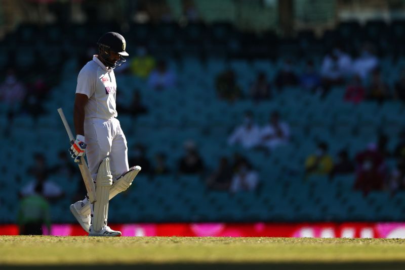 Rohit Sharma fell for 44 in the first innings to Nathan Lyon.