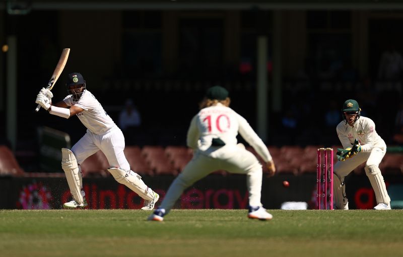 Cheteshwar Pujara looked to play his shots against Nathan Lyon