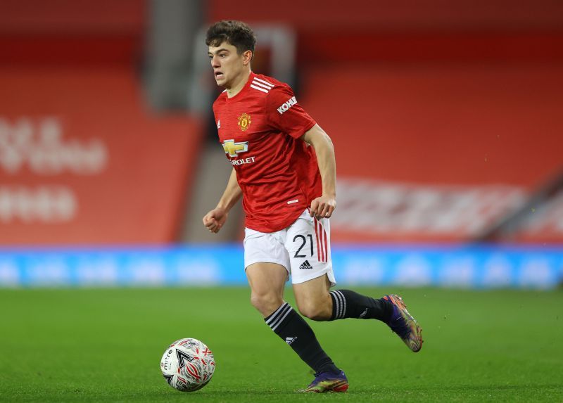 Daniel James in action for Manchester United