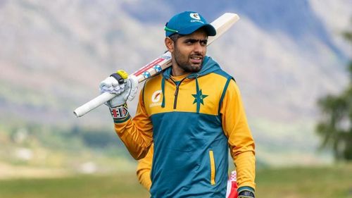 Babar Azam during practice.