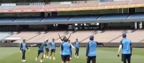 Indian cricket team's practice session. Pic: BCCI/ Twitter