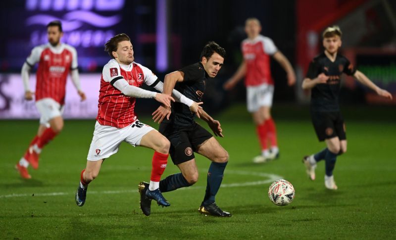 Eric Garcia in action against Cheltenham Town