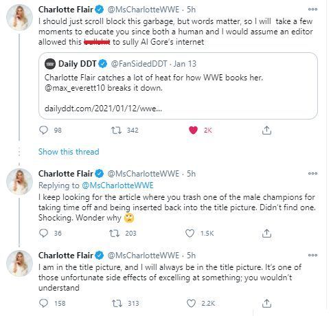 Charlotte Flair's rant in response to the article