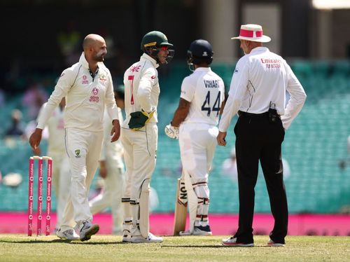 Tim Paine questions a decision by the umpire during the 3rd Test at the SCG