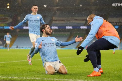 A 2-0 win over Aston Villa sent Manchester City to the top of the Premier League table.