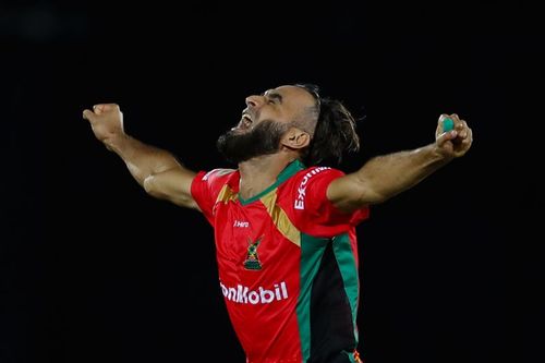 Imran Tahir playing for Guyana Amazon Warriors in 2020