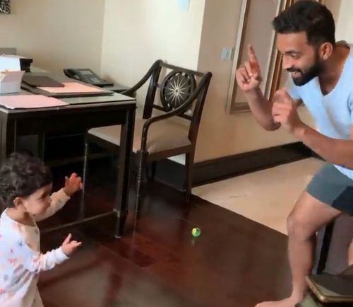 Ajinkya Rahane dances with his daughter. (Pic: Radhika Rahane/ Instagram)