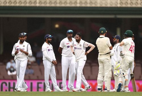 The Indian cricket team players during the Sydney Test on Friday.