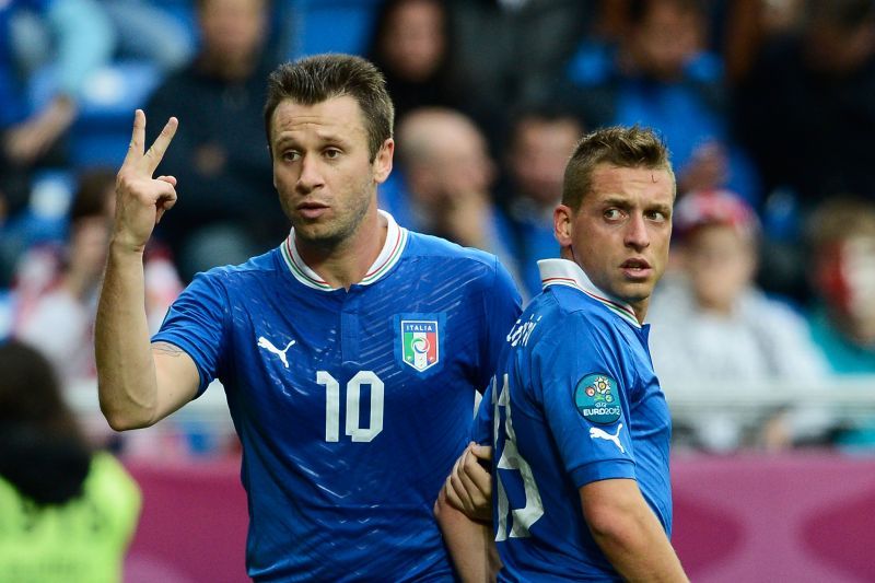 Antonio Cassano (L) compared Cristiano Ronaldo and Lionel Messi