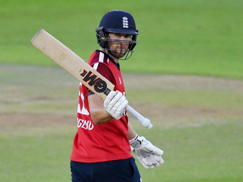 Dawid Malan celebrates after reaching a milestone