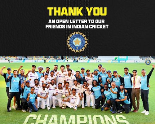 Cricket Australia's open letter to BCCI (Credits: Twitter)