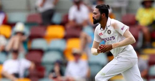 Mohammed Siraj in action during the fourth Test at the Gabba