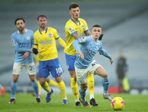 Manchester City defeated Brighton by a solitary goal