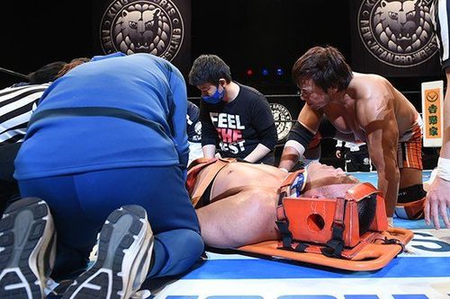 Former IWGP Heavyweight Champion Hiroyoshi Tenzan taken out by The Empire.