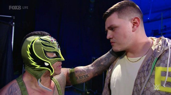 Rey Mysterio to a dejected Dominik