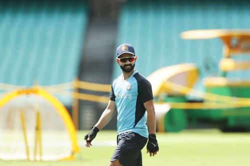 Ajinkya Rahane during a training session at the SCG