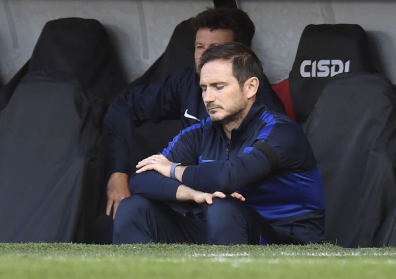 A dejected Frank Lampard during the game against Sheffield United.