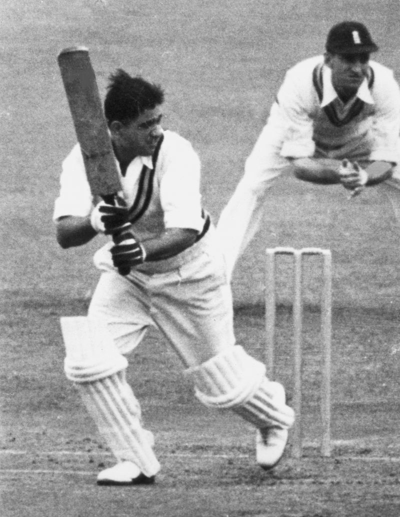 Vinoo Mankad in action