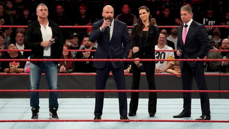 Shane McMahon, Triple H, Stephanie McMahon, and Vince McMahon