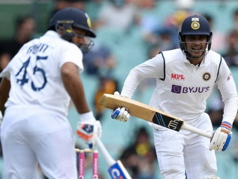 Rohit Sharma (left) and Shubman Gill (right) put on 70 for the opening wicket at the SCG.