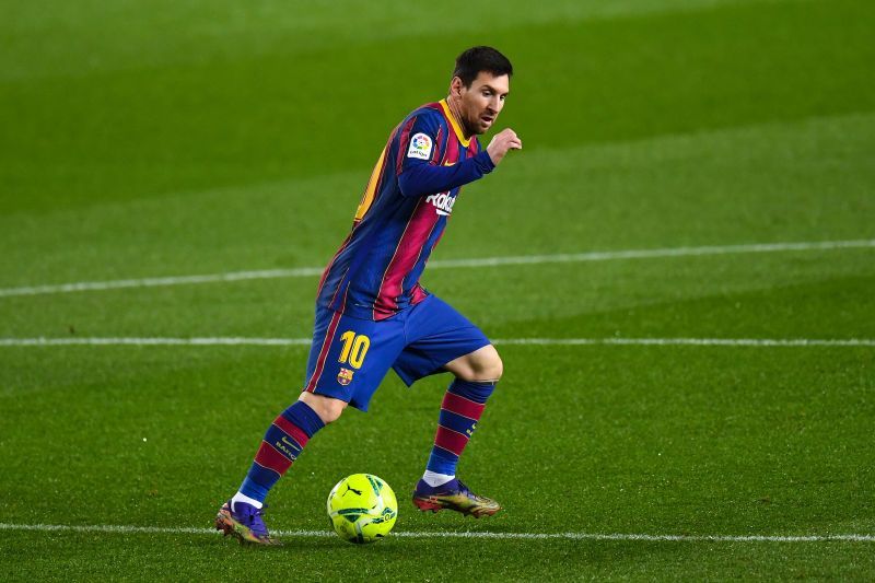 Lionel Messi in action for Barcelona