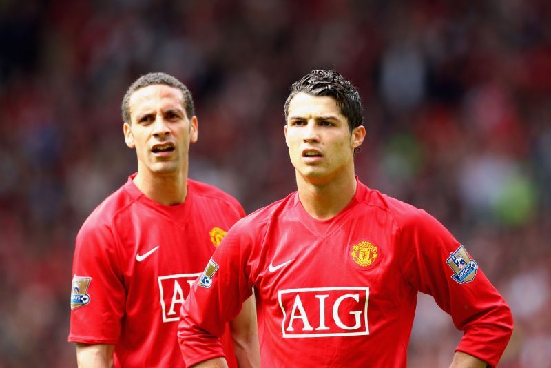 Cristiano Ronaldo and Ferdinand in action