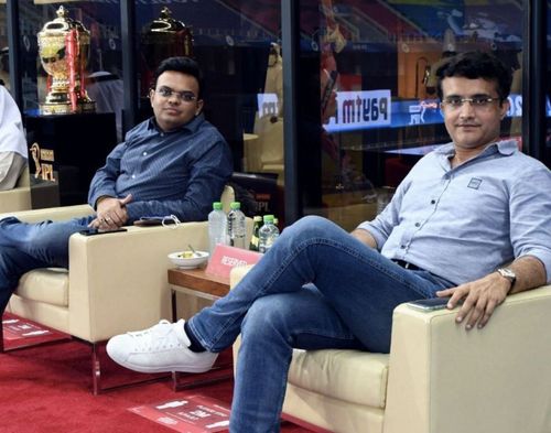 Sourav Ganguly (right) is the BCCI President and Jay Shah is the Board Secretary. (Photo credit: Sourav Ganguly's Twitter)