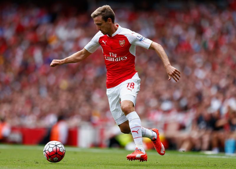 Nacho Monreal in action for Arsenal