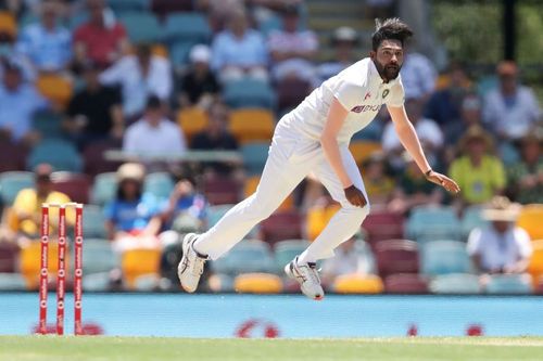 Mohammed Siraj in action at The Gabba