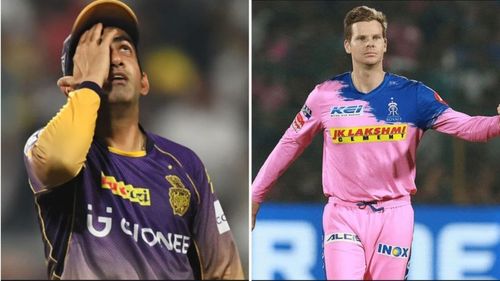 Gautam Gambhir (L) and Steve Smith 