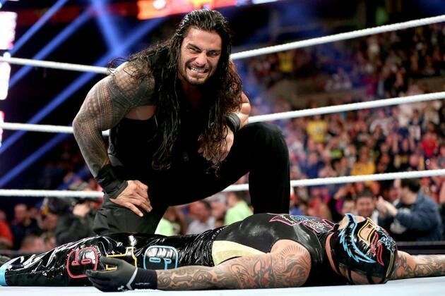 Roman Reigns and Rey Mysterio at Survivor Series 2013