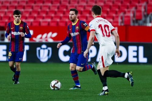 Barcelona suffered a 2-0 defeat to Sevilla in the first leg of the Copa del Rey semi-final.