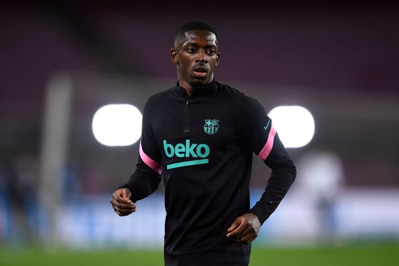 Ousmane Dembele in action during FC Barcelona v Paris Saint-Germain - UEFA Champions League 