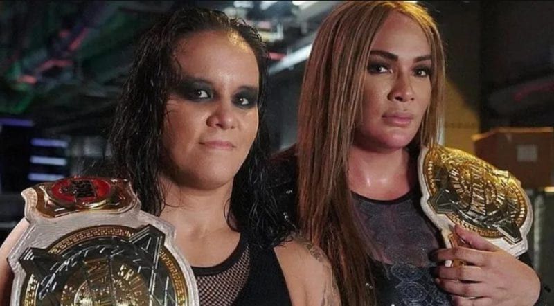 Current WWE Women's Tag Team Champions Shayna Baszler and Nia Jax