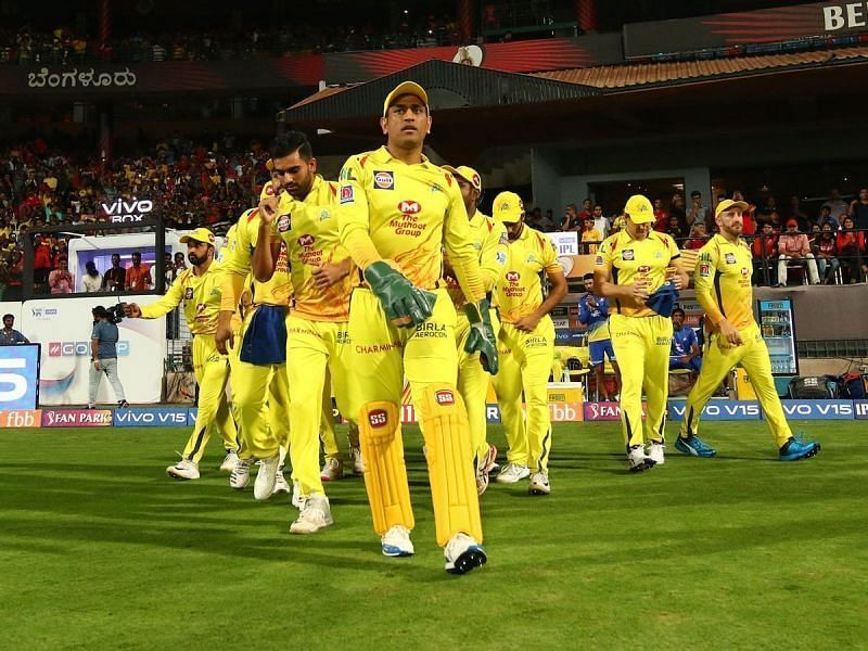 Team CSK led by MS Dhoni