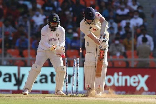 Action from the third Test in Ahmedabad. Pic Courtesy: BCCI