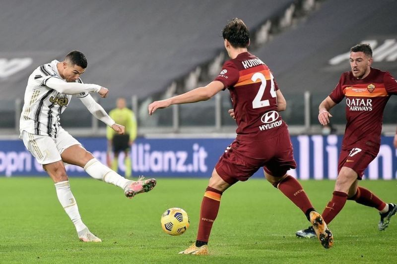 Cristiano Ronaldo was on target again as holders march past Roma