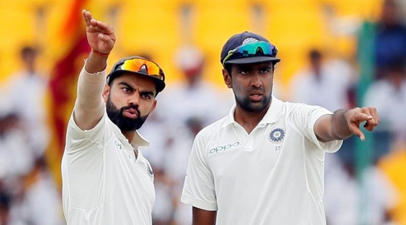 Virat Kohli (left) and Ravichandran Ashwin (right) combined to burn another review for India.