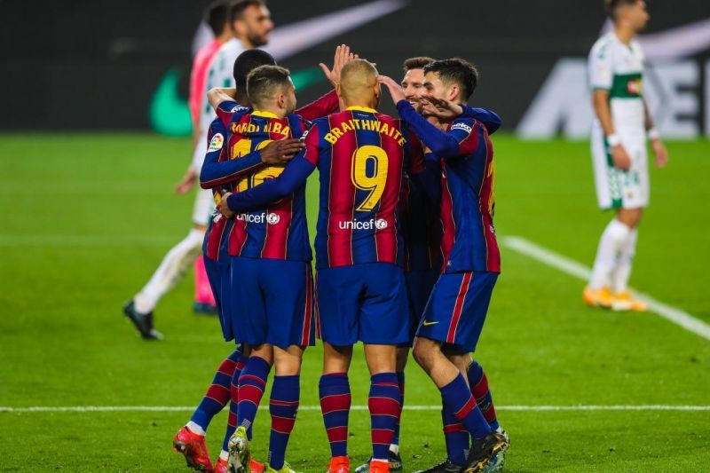 Barcelona scored three goals in the second half against Elche.