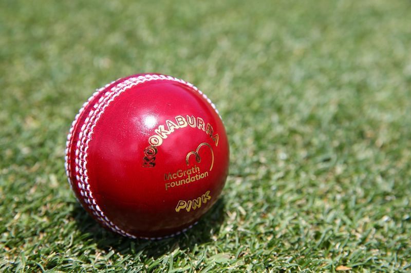 The pink Test ball