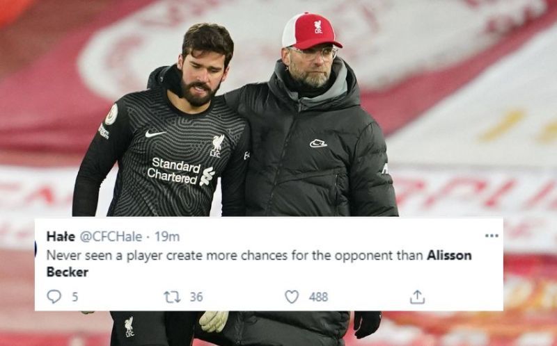 Alisson Becker had a horrible night