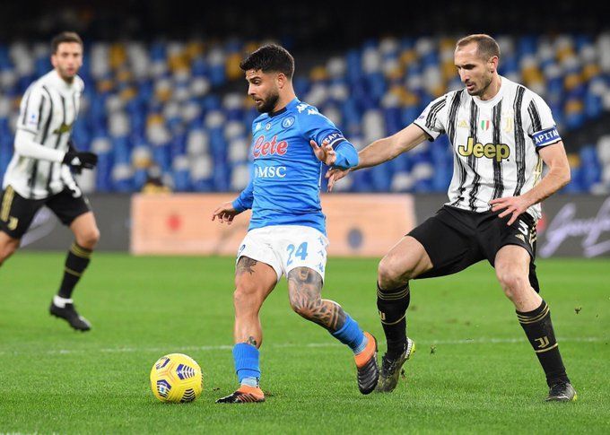 Lorenzo Insigne brought up his 100th goal for Napoli in all competitions by scoring against Juventus.